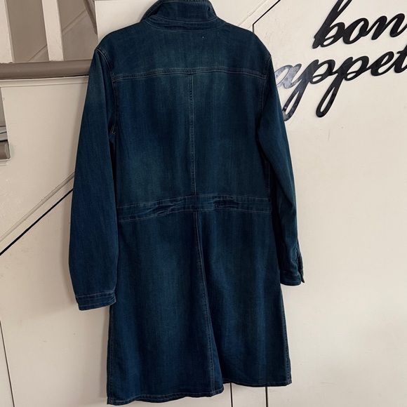 Denim Shirtdress by CREAM (Denmark) Dark Blue stretch Metal buttons knee length - Picture 5 of 12